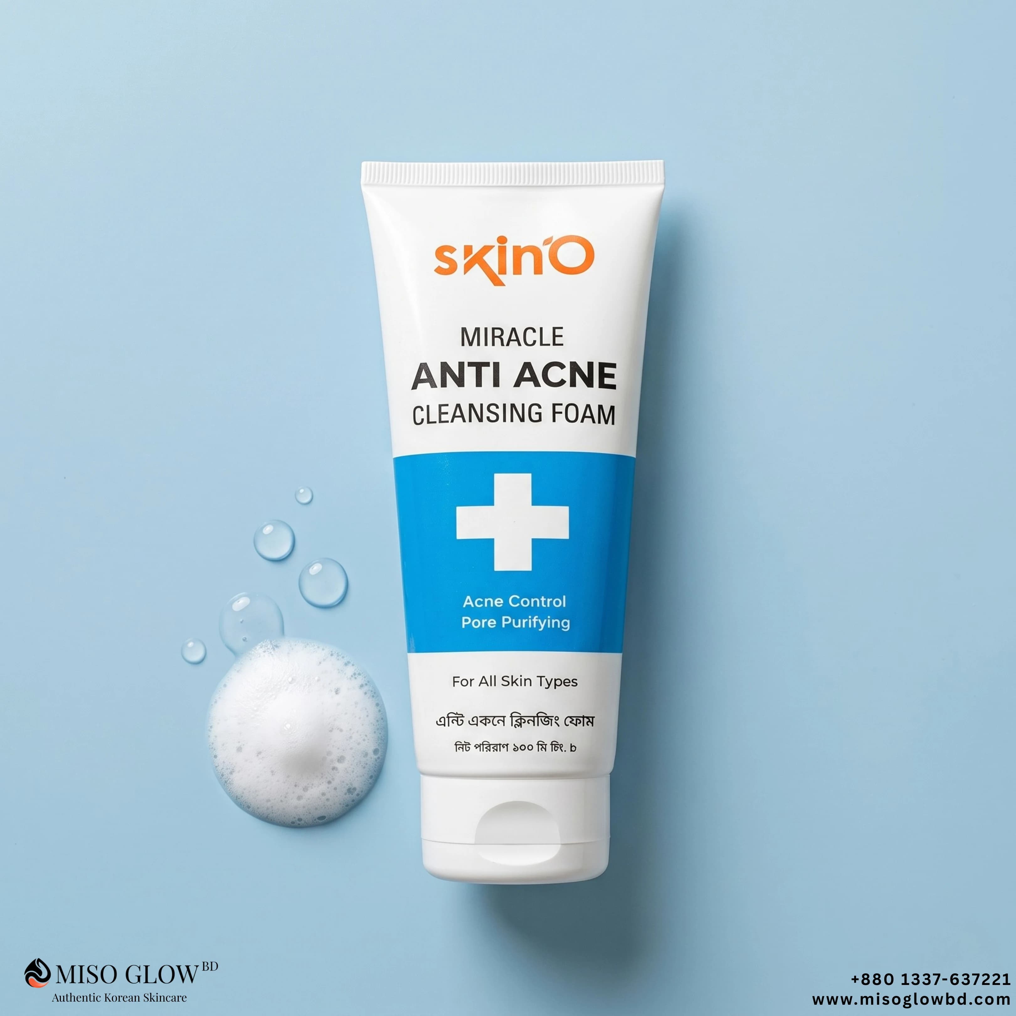 Skino Miracle Anti Acne Cleansing Foam Facewash 100ml - Image 1